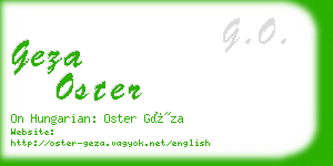 geza oster business card